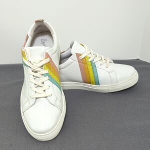 Stylish Seychelles Sneakers with Rainbow Stripes